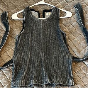 Madewell Black and White Striped Tank Top